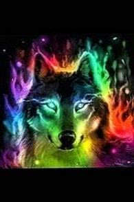 Wolf Wallpaper Colorful Image 1