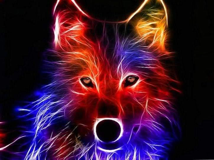 cool electric wolf wallpaper background image 4