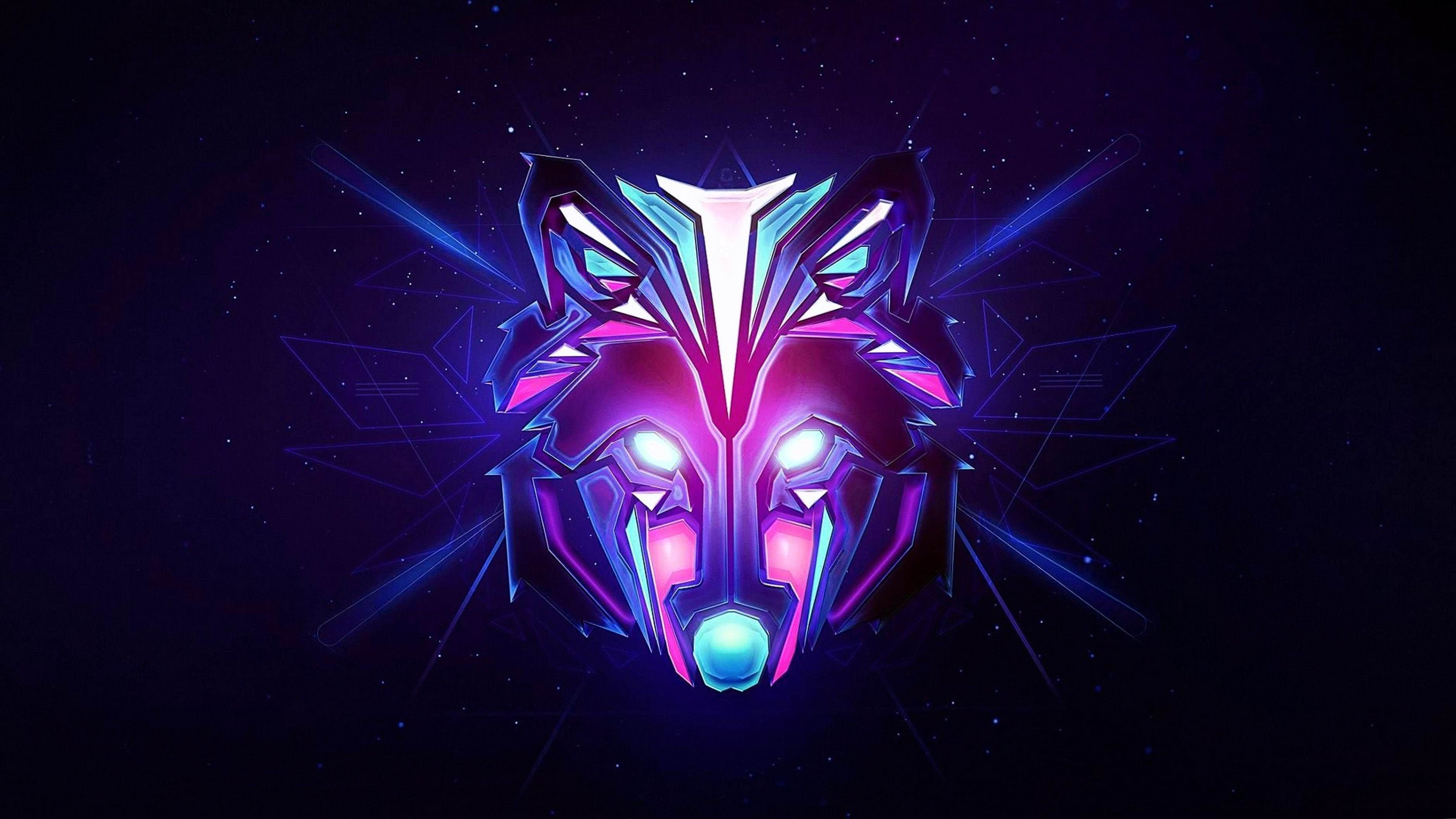 Wolf Logo 4K Wallpaper Image 1