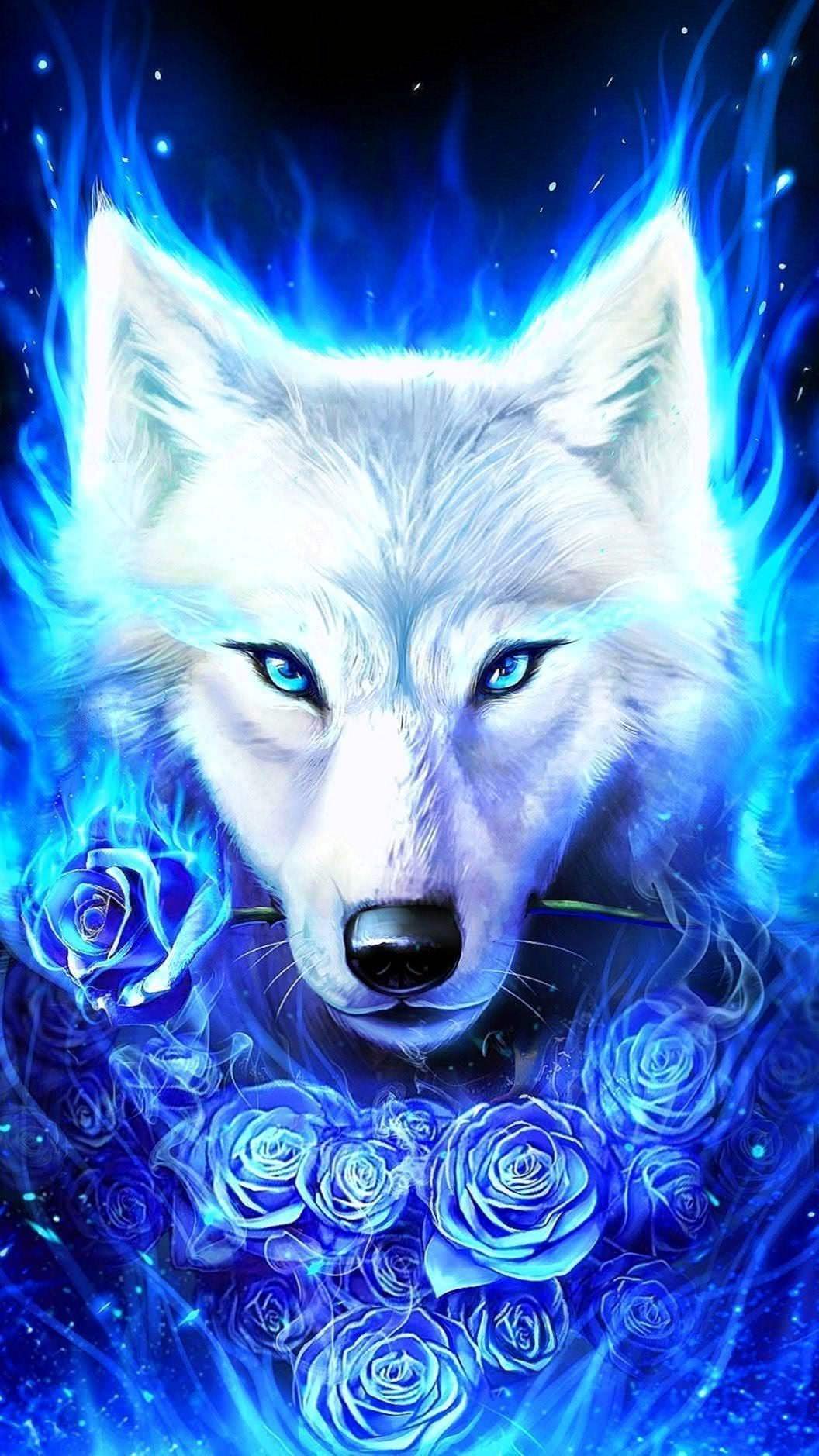 Blue Fire Wolf Wallpapers Wolf Wallpapers Pro
