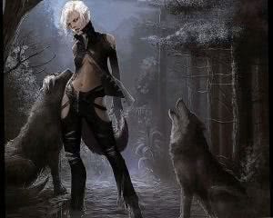 Wallpapers Fantasy Girl And Wolf