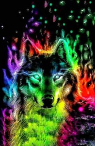 Rainbow Wolf Wallpaper Image 1