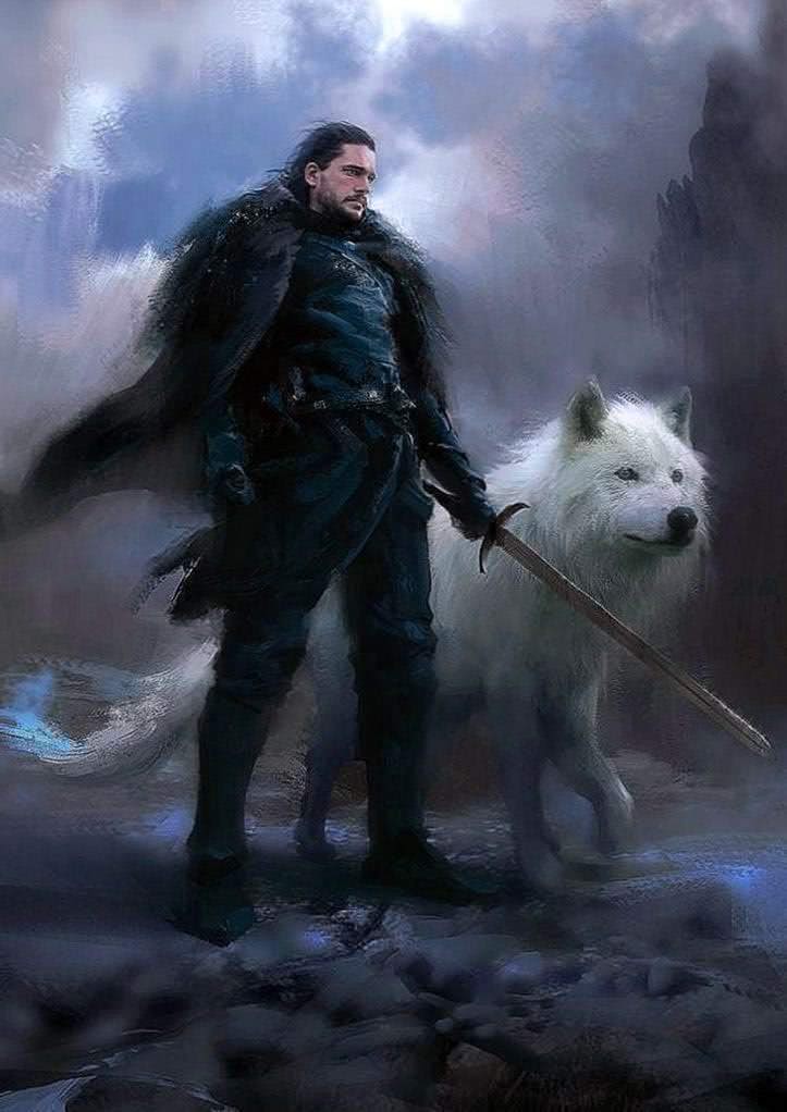 Jon Snow Wolf Wallpaper Image 1