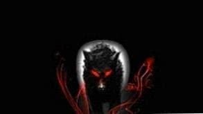 Black Wolf With Red Eyes HD Wallpaper Image 1