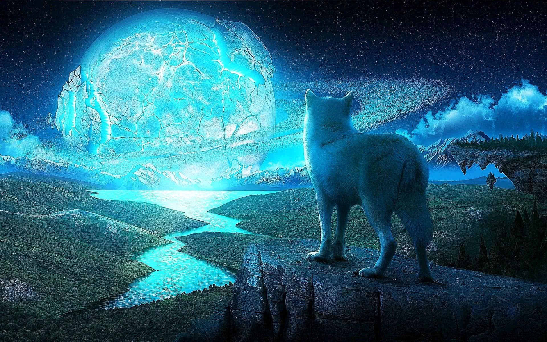 Cool Blue Wolf Wallpaper Image 34