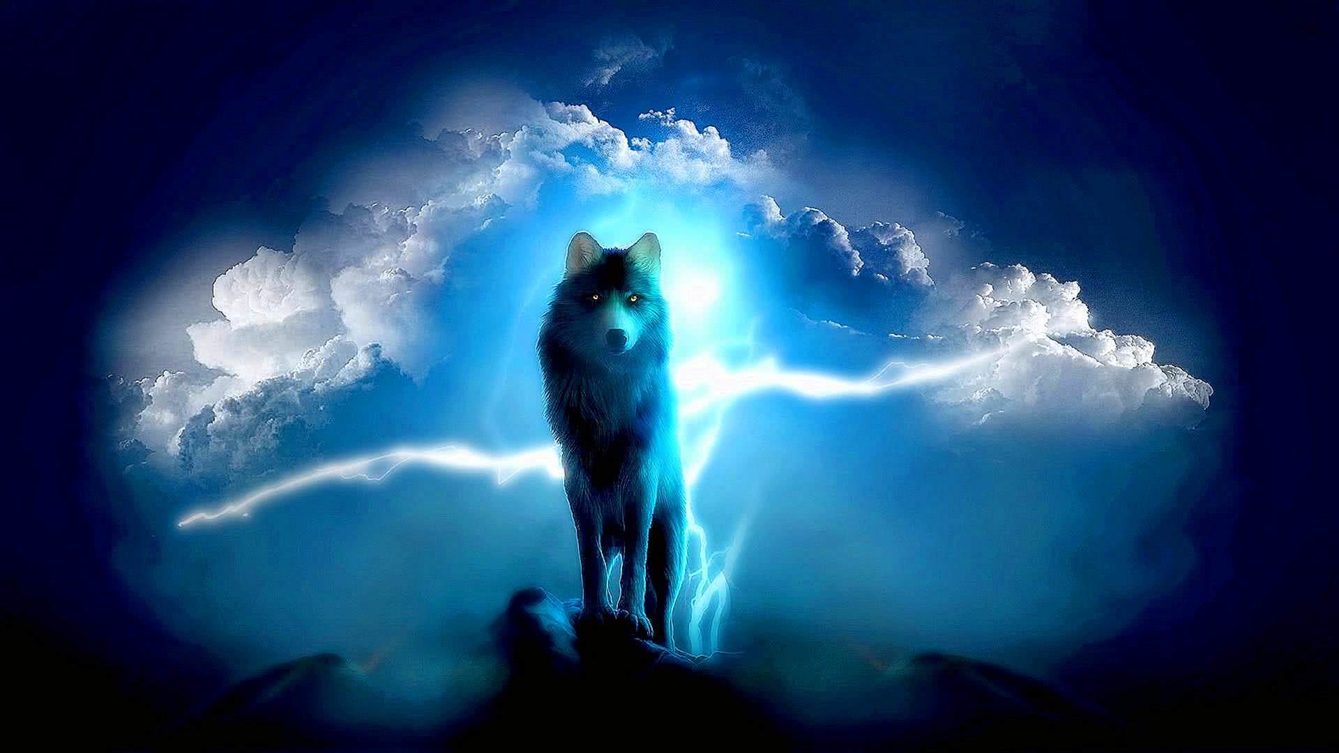 Cool Blue Wolf Wallpaper Image 3