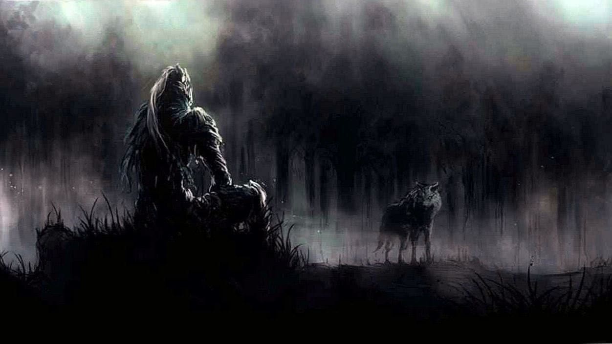 Dark Wolf Theme Wallpaper Image 1