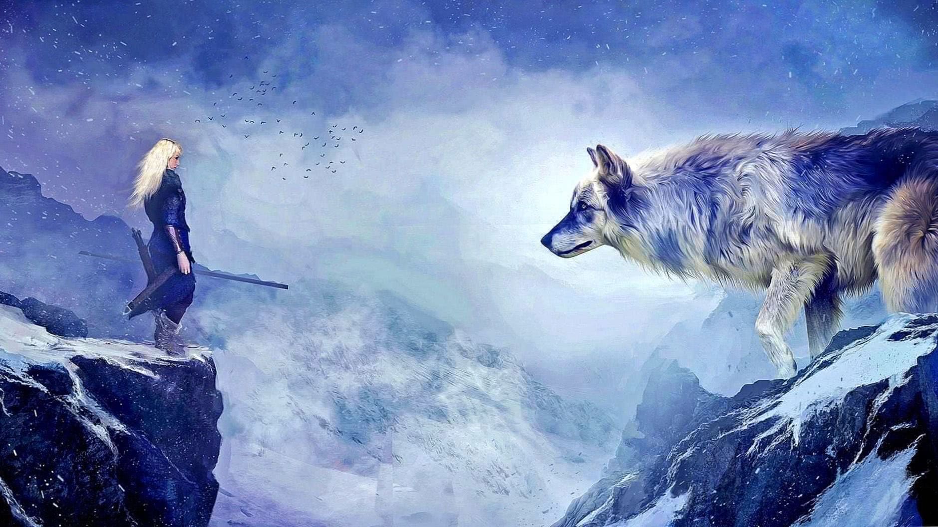 fantasy wolf wallpaper hd background image 4