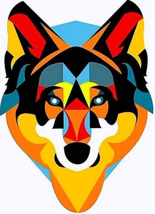 Geometric Wolf iPhone Wallpaper Image 1