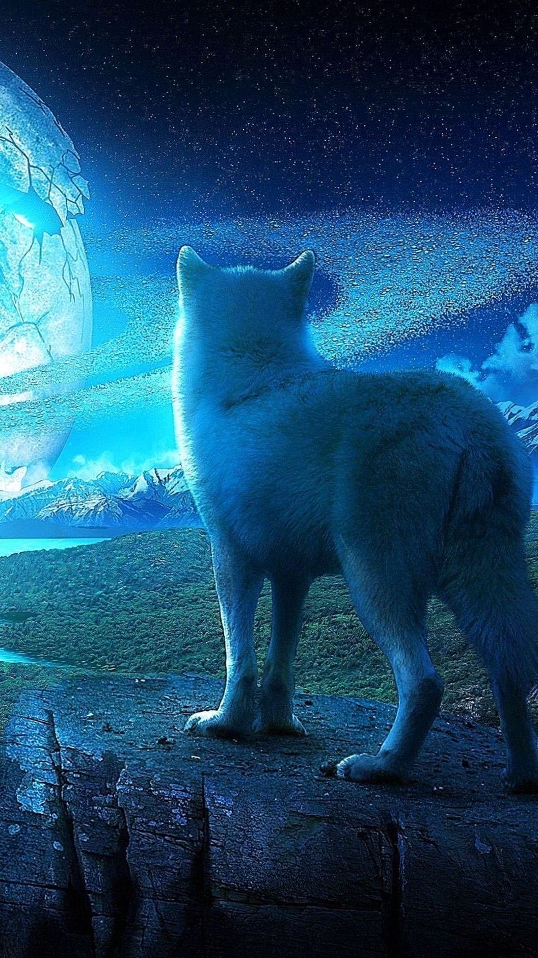 Ice Wolf Wallpaper For iPhone Image 1