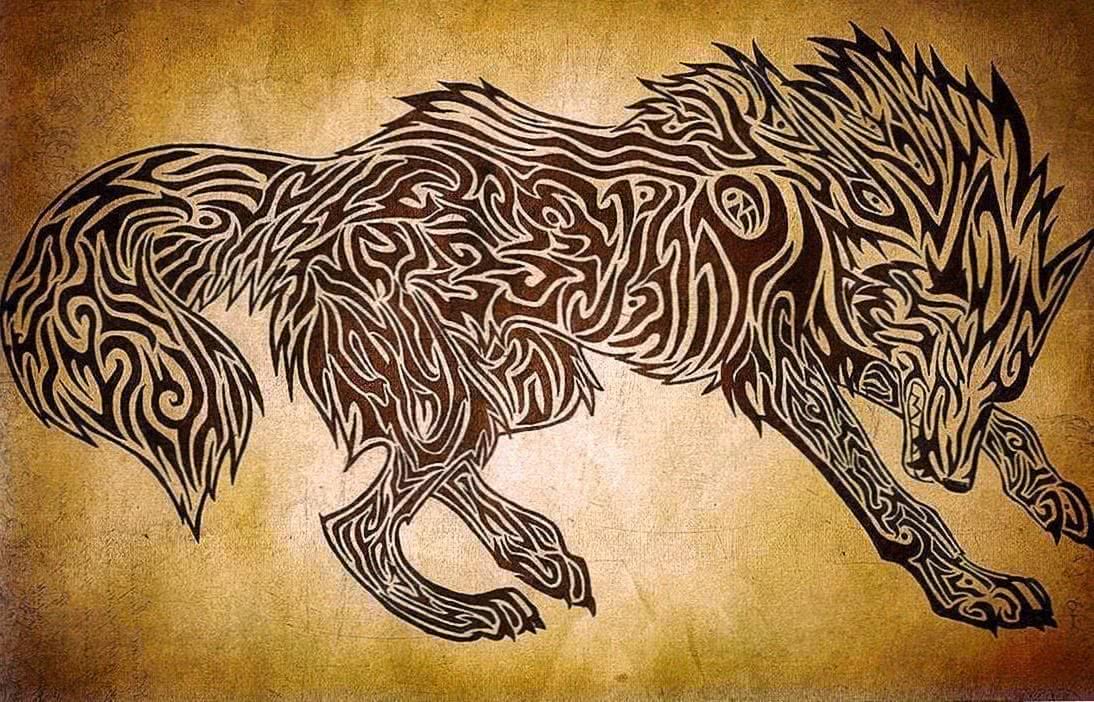 tribal wolf wallpaper hd background image 4