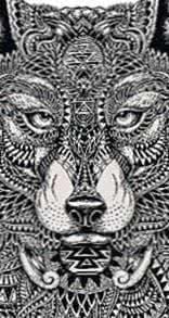 Tribal Wolf Wallpaper Cell Phone Image 1