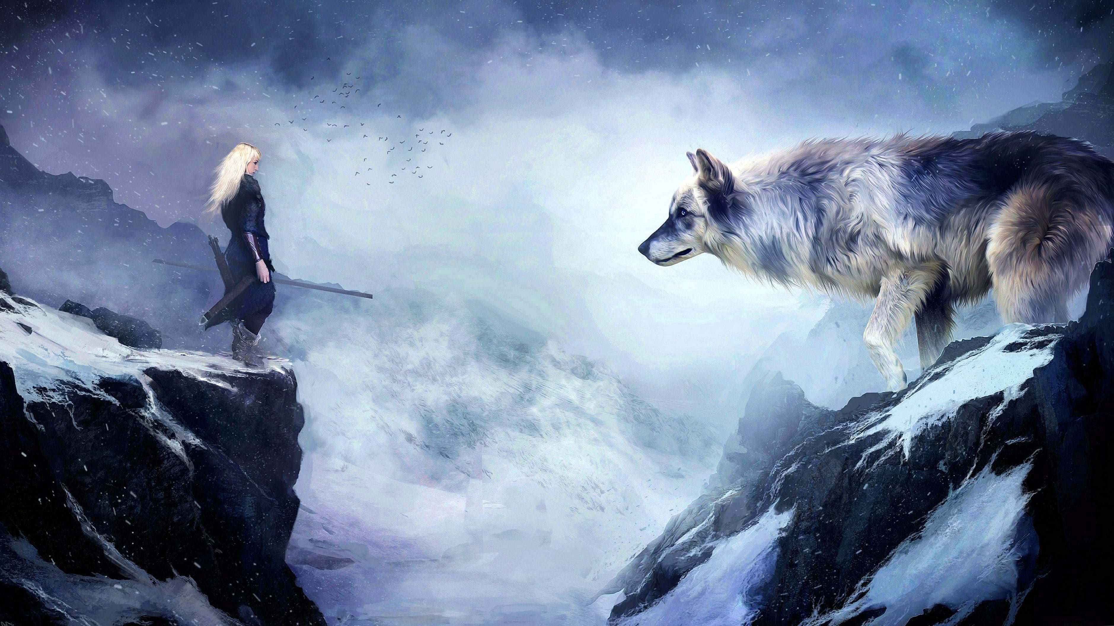 wolf logo 4k wallpaper background image 3