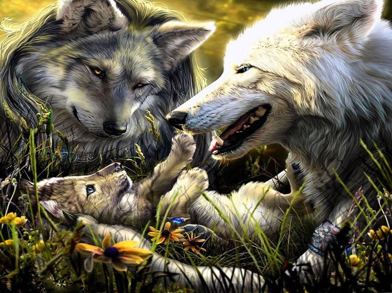 Cute Wolf Family Wallpapers