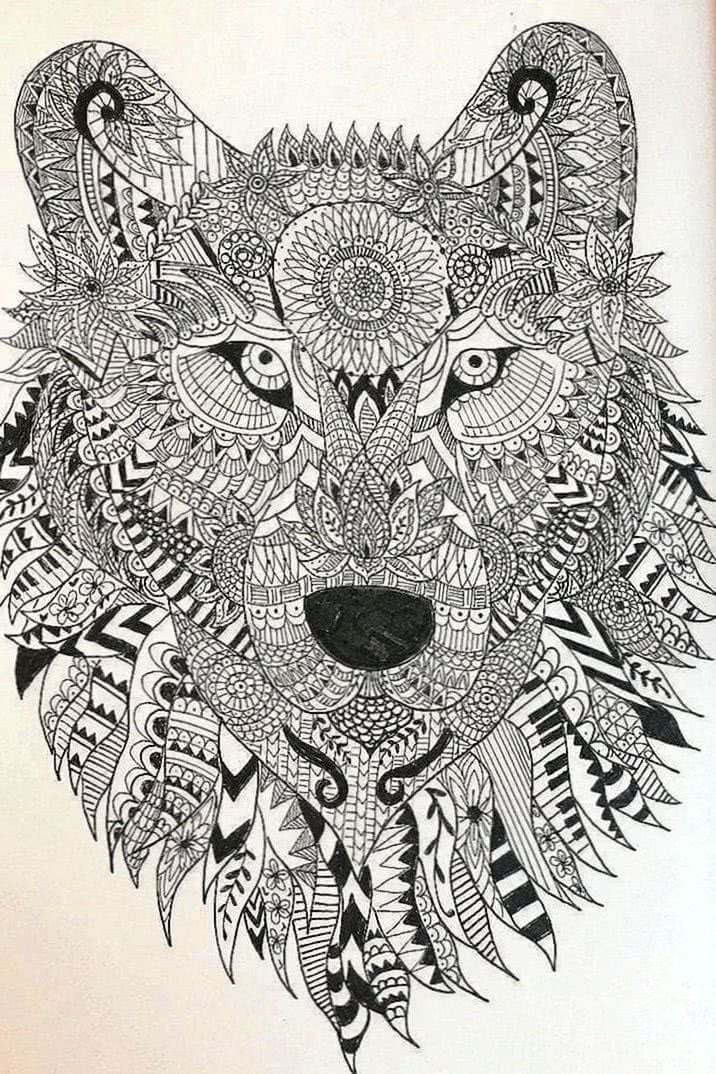 Wolf Mandala Wallpaper Image 1
