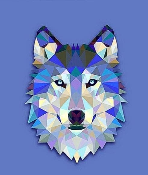 Wallpaper Wolf Polygon Image 1